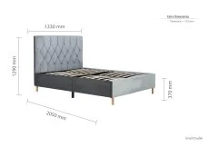 Birlea Furniture & Beds Birlea Loxley 4ft Small Double Grey Fabric Bed Frame