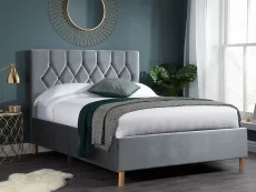 Birlea Furniture & Beds Birlea Loxley 4ft6 Double Grey Fabric Bed Frame