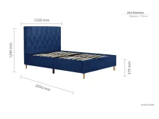 Birlea Furniture & Beds Birlea Loxley 4ft Small Double Midnight Blue Fabric Bed Frame