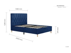 Birlea Furniture & Beds Birlea Loxley 4ft6 Double Midnight Blue Fabric Bed Frame