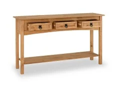 Seconique Corona Pine 3 Drawer Console Table