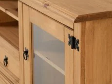 Seconique Seconique Corona Pine and Glass 1 Door 1 Drawer TV Cabinet