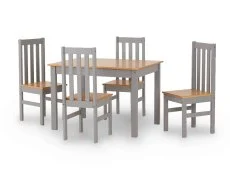 Seconique Seconique Ludlow Grey and Oak Dining Table and 4 Chair Set