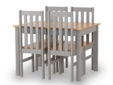 Seconique Seconique Ludlow Grey and Oak Dining Table and 4 Chair Set