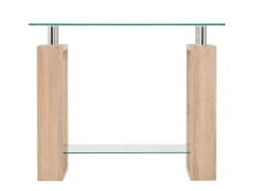 Seconique Seconique Milan Glass and Oak Console Table