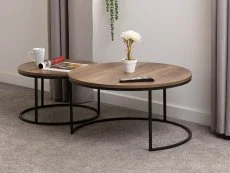 Seconique Quebec Oak Effect Nesting Coffee Tables