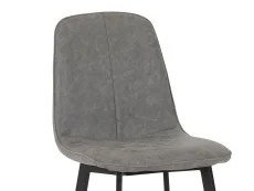 Seconique Quebec Set of 2 Grey Faux Leather Bar Stools