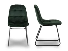 Seconique Lukas Set of 2 Green Velvet Dining Chairs