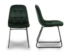 Seconique Seconique Lukas Set of 2 Green Velvet Dining Chairs