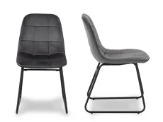 Seconique Seconique Lukas Set of 2 Grey Velvet Dining Chairs