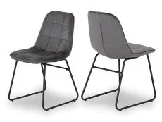 Seconique Seconique Lukas Set of 2 Grey Velvet Dining Chairs