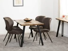 Seconique Seconique Quebec Wave Oak Effect Dining Table and 4 Chair Set