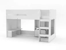 Kidsaw Kidsaw Kudl White Mid Sleeper Bed Frame with Desk and Toy Box