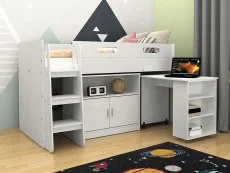 Kidsaw Kidsaw Kudl White Storage Mid Sleeper Bed Frame