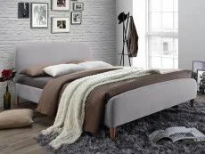 Time Living Time Living Geneva Light Grey Fabric Bed Frame
