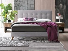 Time Living Time Living Novara Light Grey Fabric Bed Frame