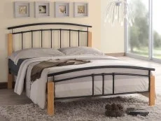 Time Living Time Living Tetras 5ft King Size Black and Beech Metal Bed Frame