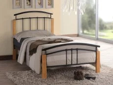 Time Living Time Living Tetras 3ft Single Black and Beech Metal Bed Frame