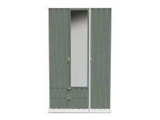 Welcome Welcome Las Vegas 3 Door 2 Drawer Tall Mirrored Triple Wardrobe (Assembled)