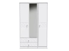 Welcome Welcome San Jose 3 Door 2 Drawer Tall Mirrored Triple Wardrobe (Assembled)