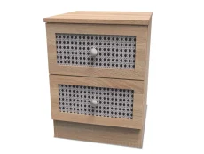 Welcome Rattan Look 2 Drawer Small Bedside Table (Assembled)