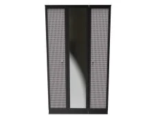 Welcome Welcome Rattan Look 3 Door Mirrored Triple Wardrobe (Assembled)