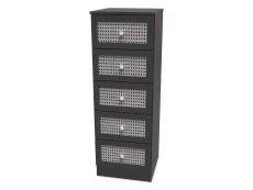 Welcome Welcome Rattan Look 5 Drawer Tall Narrow Chest of Drawers (Assembled)