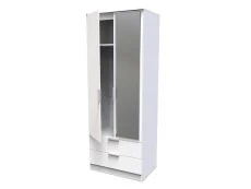 Welcome Welcome Plymouth 2 Door 2 Drawer Tall Mirrored Double Wardrobe (Assembled)