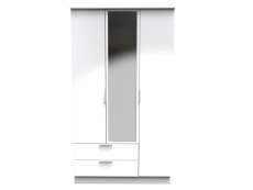 Welcome Welcome Plymouth 3 Door 2 Drawer Tall Mirrored Triple Wardrobe (Assembled)