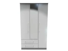 Welcome Welcome Worcester 3 Door 2 Drawer Tall Mirrored Triple Wardrobe (Assembled)