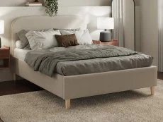 GFW GFW Florence Stone Boucle Ottoman Bed Frame