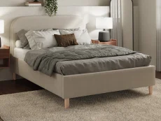 GFW GFW Florence 5ft King Size Stone Boucle Fabric Ottoman Bed Frame