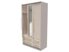 Welcome Welcome Haworth 3 Door 4 Drawer Tall Mirrored Triple Wardrobe (Assembled)