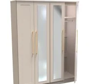 Welcome Welcome Haworth 4 Door Tall Mirrored Wardrobe (Assembled)