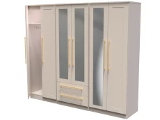 Welcome Welcome Haworth 6 Door 2 Drawer Tall Mirrored Wardrobe (Assembled)