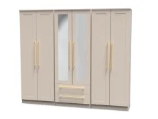 Welcome Welcome Haworth 6 Door 2 Drawer Tall Mirrored Wardrobe (Assembled)