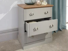 GFW Kendal Light Grey and Oak 3 Piece Bedroom Furniture Set