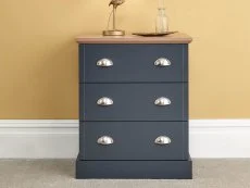 GFW GFW Kendal Slate Blue and Oak 4 Piece Bedroom Furniture Set