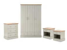 GFW GFW Kendal Light Grey and Oak 4 Piece Bedroom Furniture Set