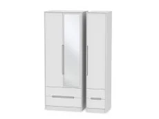 Welcome Welcome Monaco 3 Door 4 Drawer Tall Mirrored Triple Wardrobe (Assembled)