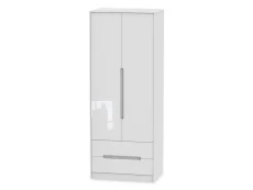 Welcome Welcome Monaco Gloss 2 Door 2 Drawer Tall Double Wardrobe (Assembled)