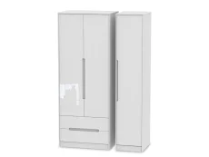Welcome Welcome Monaco Gloss 3 Door 2 Drawer Tall Triple Wardrobe (Assembled)