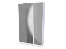 Welcome Welcome Monaco Gloss 3 Door Tall Mirrored Triple Wardrobe (Assembled)