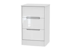 Welcome Monaco Gloss 3 Drawer Bedside Table (Assembled)