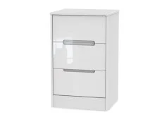 Welcome Monaco Gloss 3 Drawer Bedside Table (Assembled)