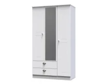 Welcome Victoria 3 Door 2 Drawer Mirrored Triple Wardrobe (Assembled)