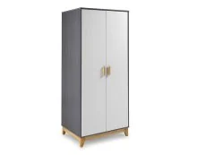 Seconique Seconique Cleveland Grey and White 2 Door Double Wardrobe