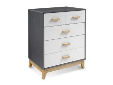 Seconique Seconique Cleveland Grey and White 3+2 Drawer Chest of Drawers