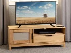 Seconique Seconique Corona Rattan and Pine 1 Door 1 Drawer TV Cabinet