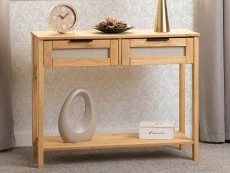 Seconique Seconique Corona Rattan and Pine 2 Drawer Console Table